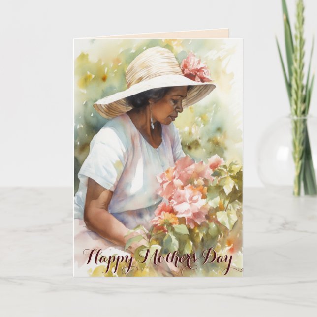 Happy Mthers Day Floral Watercolor Karte (Vorderseite)