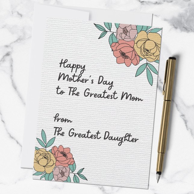 Happy Mthers Day Great Mama Floral Pastel Blume Karte (In situ)
