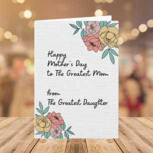 Happy Mthers Day Great Mama Floral Pastel Blume Karte