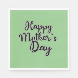 Happy Mthers Day Green Napkin Serviette