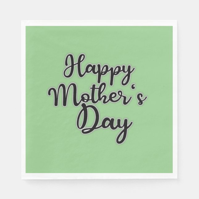 Happy Mthers Day Green Napkin Serviette (Vorderseite)