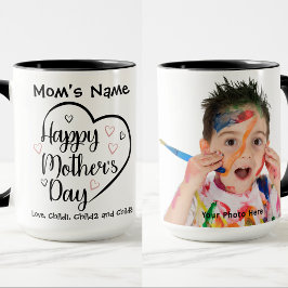 Happy Mthers Day Heart individuell anpassbares Fot Tasse