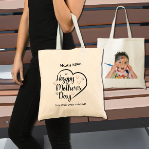 Happy Mthers Day Heart individuell anpassbares Fot Tragetasche