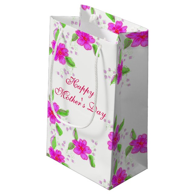 Happy Mthers Day Kleine Geschenktasche Kleine Geschenktüte (Rückseite Schrägansicht)