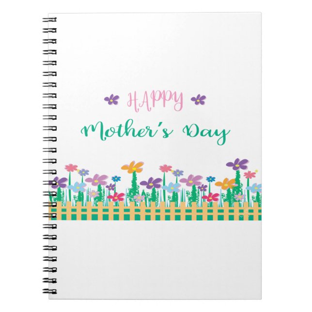 Happy Mthers Day mit Blume einzigartig Notizblock (Vorderseite)