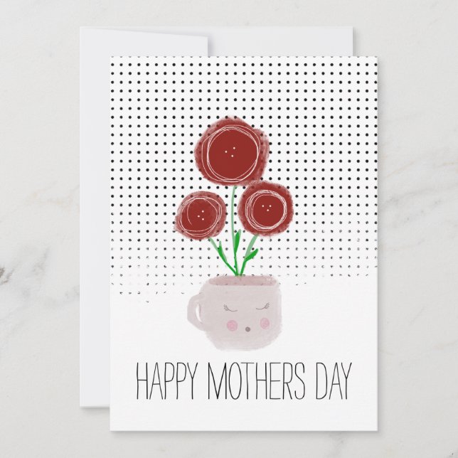 Happy Mthers Day Red Poppy Florals Karte (Vorderseite)