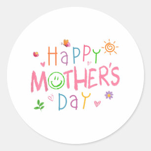 Happy Mthers Day Shirt für Kleinkinder Baby Kinder Runder Aufkleber