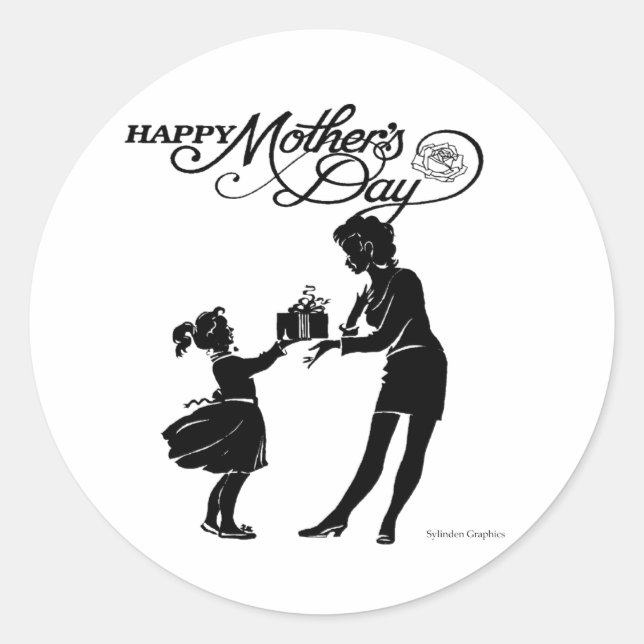 Happy Mthers Day Silhouette Sticker (Vorderseite)