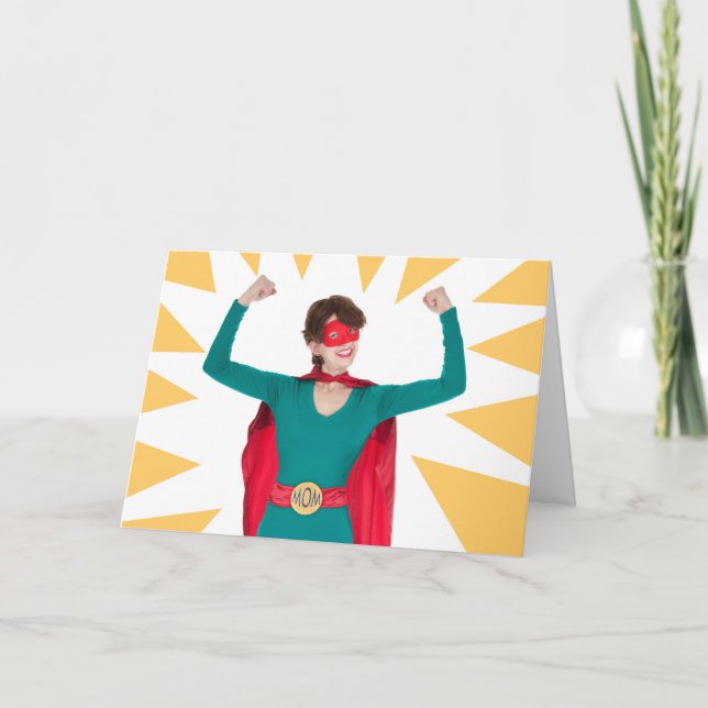 Happy Mthers Day Superhero Spaß Karte (Vorderseite)