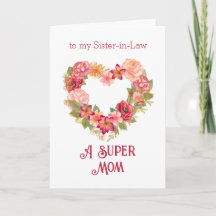 Happy Mthers Day to Sister in Law Herz-Blume
