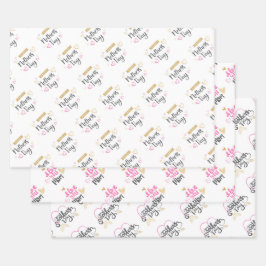 Happy Mthers Day Wrapping Paper Sheets Geschenkpapier Set
