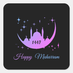 Happy Muharram 1447 Quadratischer Aufkleber