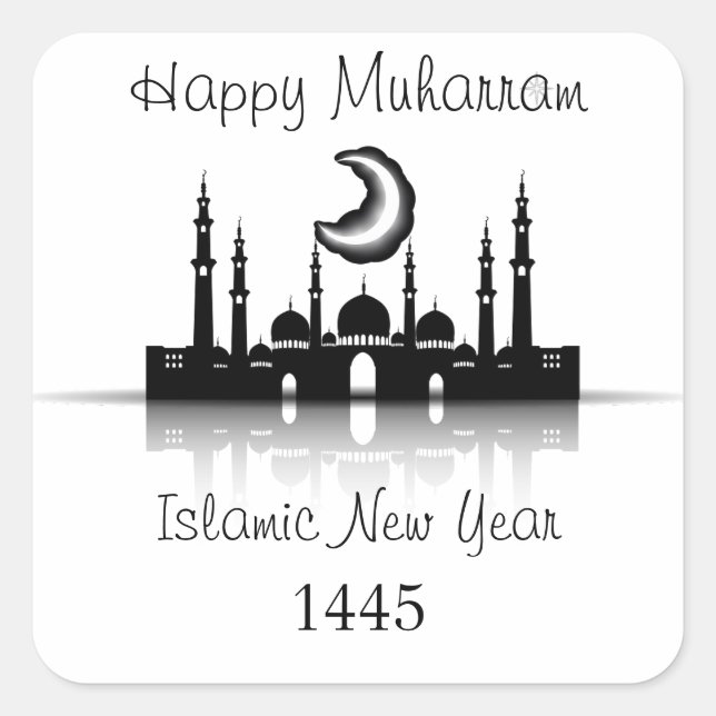 Happy muharram islamic neues Jahr Quadratischer Aufkleber (Vorderseite)