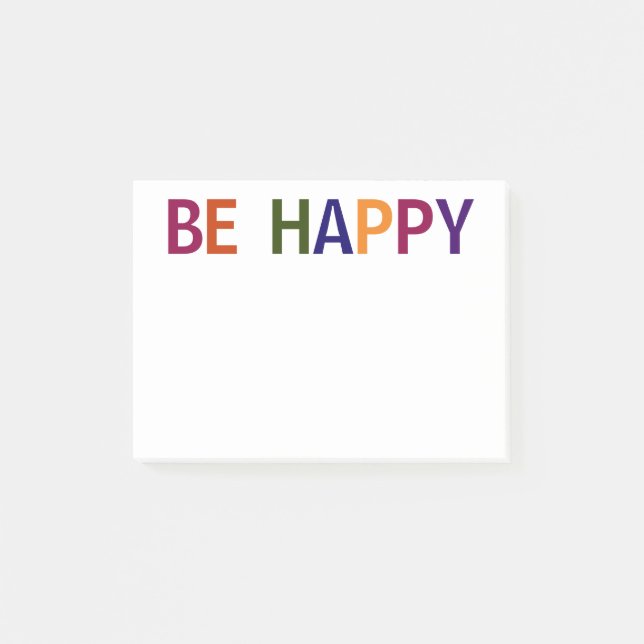 Happy Multicolored 4 x 3 Post-it Klebezettel (Vorderseite)