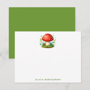 Happy Mushroom Redcap Illustration Individuelle Na Mitteilungskarte