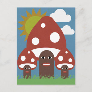 Happy Mushrooms Postkarte