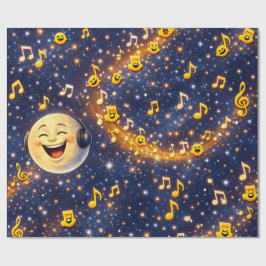 Happy musical Moon Galaxy custom wrapping paper Geschenkpapier