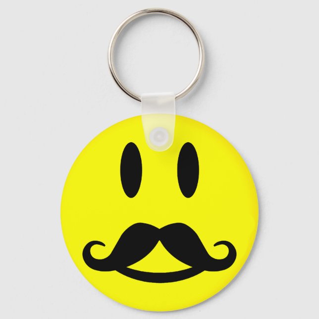 Happy Mustache Schlüsselkette Schlüsselanhänger (Vorderseite)