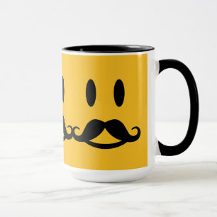 Happy Mustache Smiley benutzerdefinierte Tasse