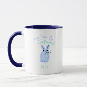 Happy Mütter Day Blue Bunny Tasse