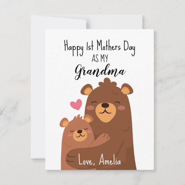 Happy Mütter Day Card für Oma, die erste Mutter Einladung (Vorderseite)