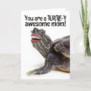 Happy Mütter Day Funny Turtle mit menschlichem Läc Feiertagskarte