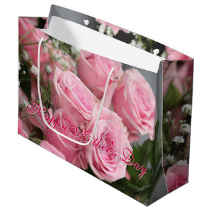 Happy Mütter Day Rosa Flower Geschenk Tasche Große Geschenktüte