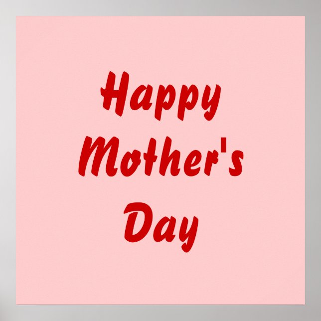 Happy Mütter Day. Rot und Rosa. Custom Poster (Vorne)