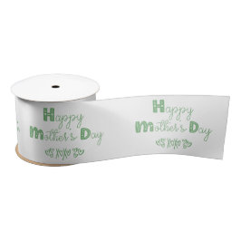 Happy Mütter Tag Niedlich Doodle Typografie Weiß Satinband