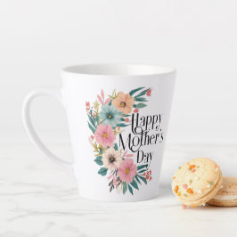 Happy Mütter Tag rechts Blume Peach Pink Cr Milchtasse