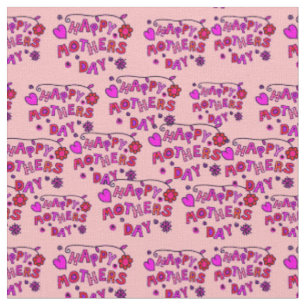 Happy Mütter Tag Worte Text Childlike Pink Blume Stoff
