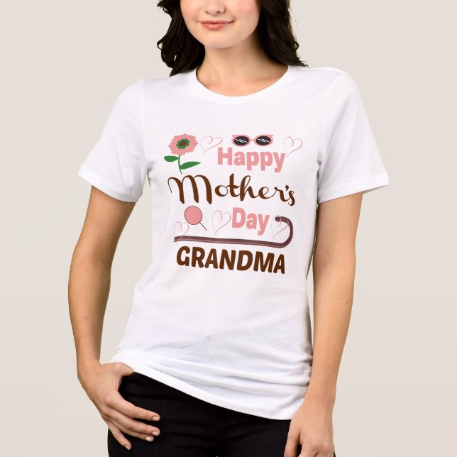 HAPPY MUTTER'S DAY GRANDMA Tri-Blend SHIRT (Vorderseite)