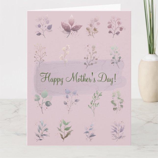 HAPPY MUTTER'S DAY (LIGHT MAUVE) CARD KARTE (Vorderseite)