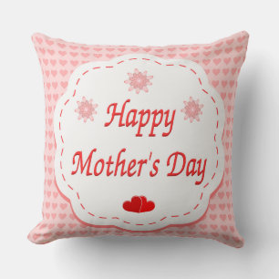 "HAPPY MUTTER'S DAY" PINK HEARTS KISSEN