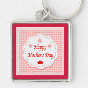 "HAPPY MUTTER'S DAY" PINK HEARTS SCHLÜSSELANHÄNGER