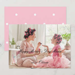 HAPPY MUTTER'S DAY POLKA DOT CUSTOM FOTOKARTE EINLADUNG