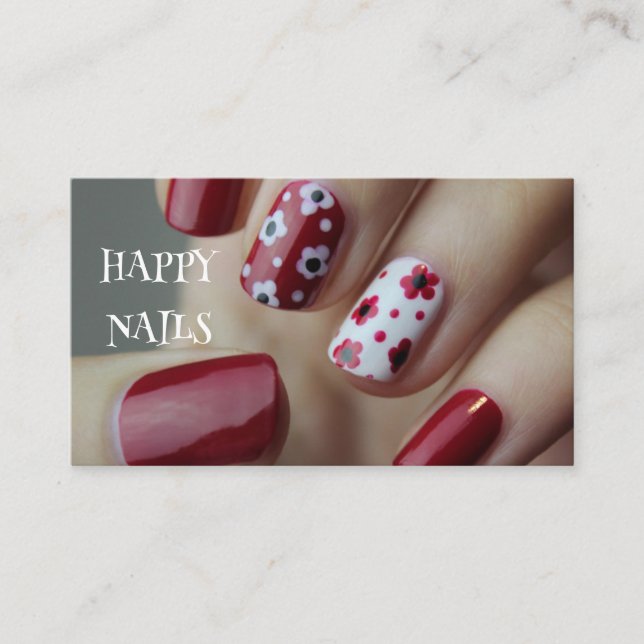 HAPPY NAILS BUSINESS CARD VISITENKARTE (Vorderseite)