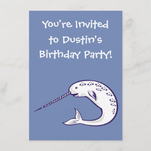 Happy Narwhal Geburtstagsparty Einladung