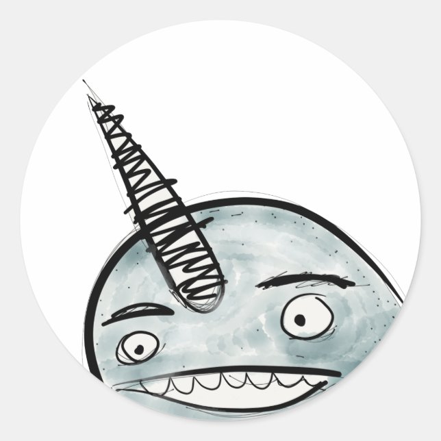 Happy narwhal Stickers (Vorderseite)