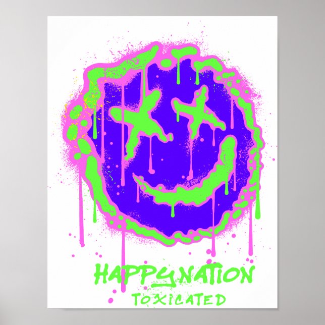 Happy Nation Toxified Art Poster - Bold, Ironic, a (Vorne)