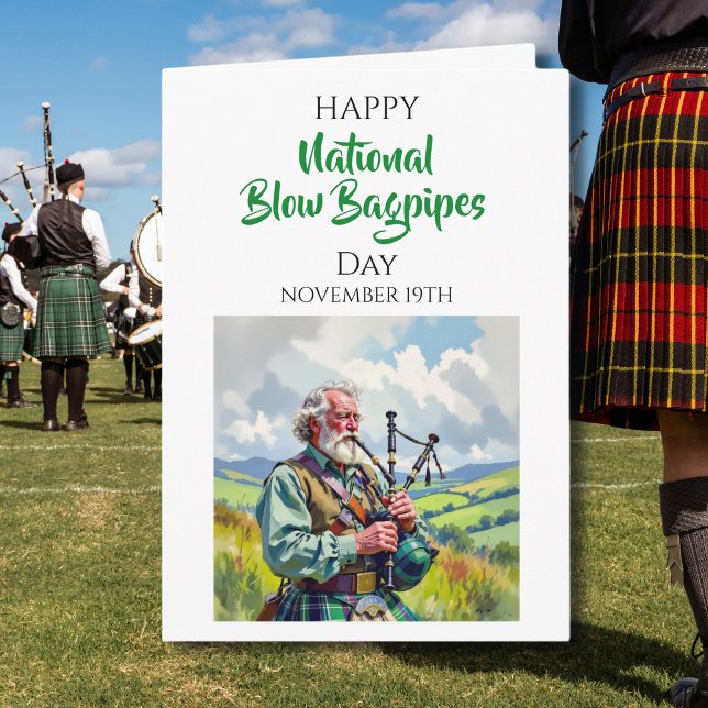 Happy National Bagpipes Day | November 19th Karte (Von Creator hochgeladen)