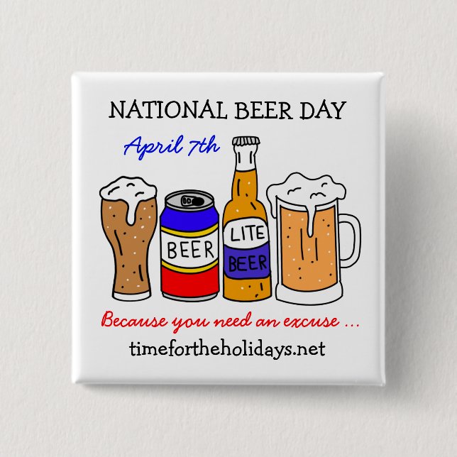 Happy National Beer Day - 7. April Button (Vorderseite)