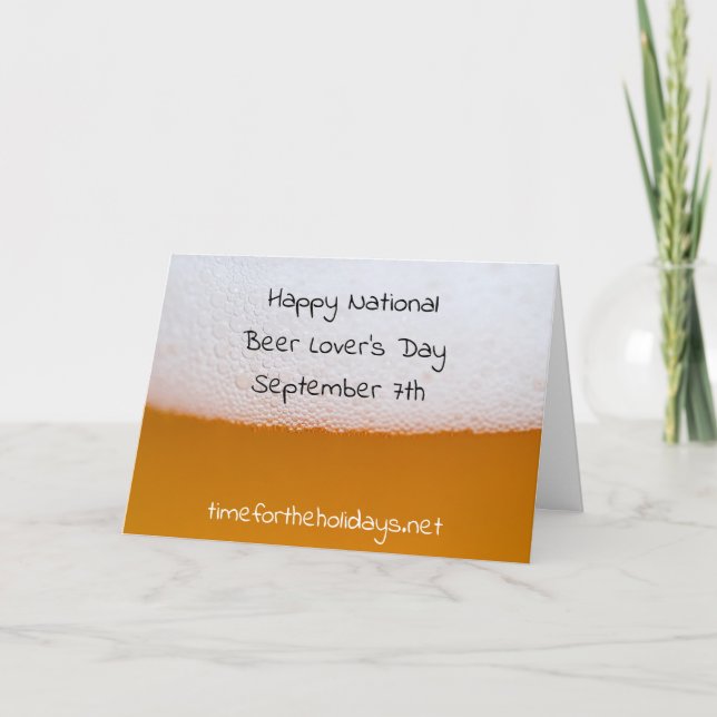 Happy National Beer Lover's Day, Funny Holidays Karte (Vorderseite)