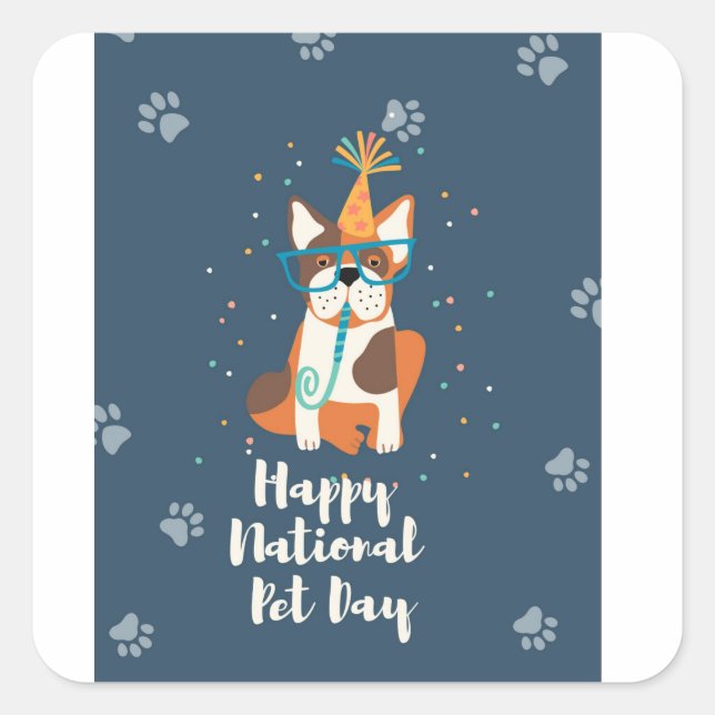 Happy National Begitag Quadratischer Aufkleber (Vorderseite)