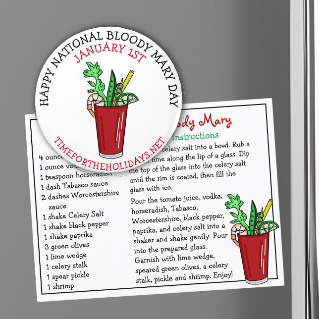 Happy National Bloody Mary Day Januar Magnet (Von Creator hochgeladen)