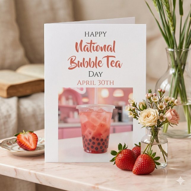 Happy National Bubble Tea Day | April 30th Karte (Von Creator hochgeladen)