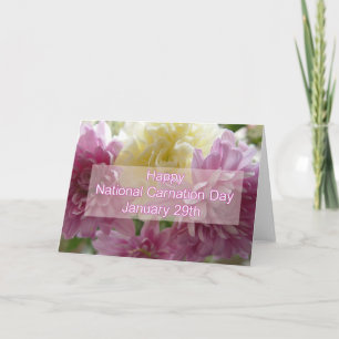 Happy National Carnation Day Black Card Karte