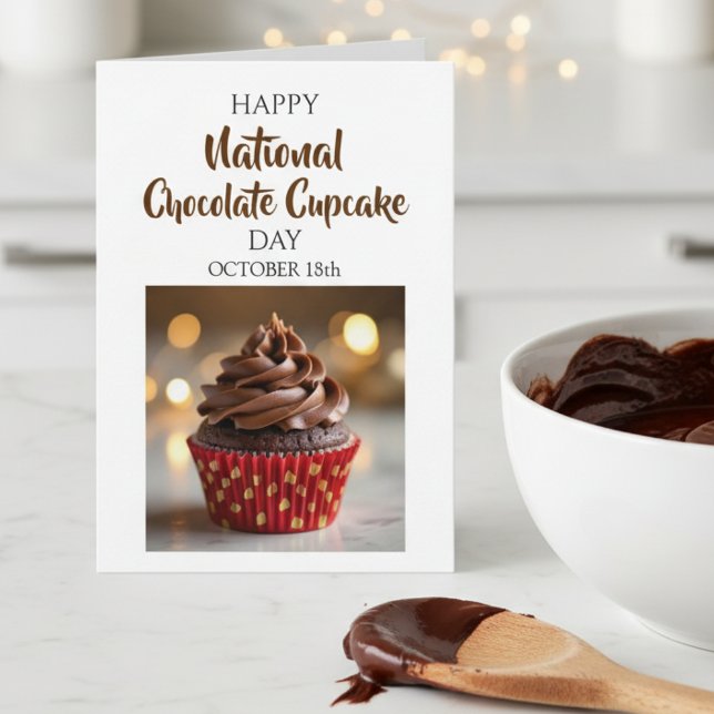 Happy National Chocolate Cupcake Day Karte (Von Creator hochgeladen)