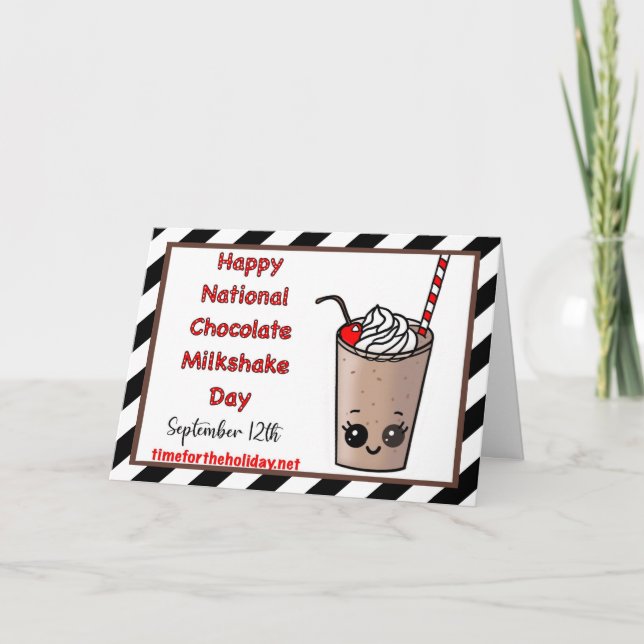 Happy National Chocolate Milkshake Day 12. Septemb Karte (Vorderseite)