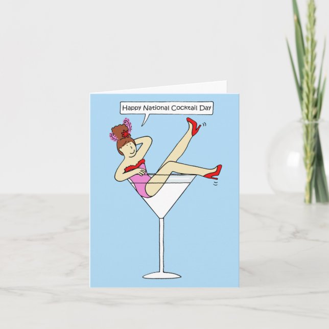 Happy National Cocktail Day März 24. Karte (Vorderseite)